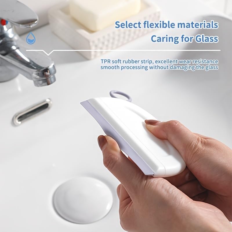 2 Pack Silicone Squeegee with Hanging Hook for Bathroom Mirror and Car Streak-Free Cleaning Tool - Image 3