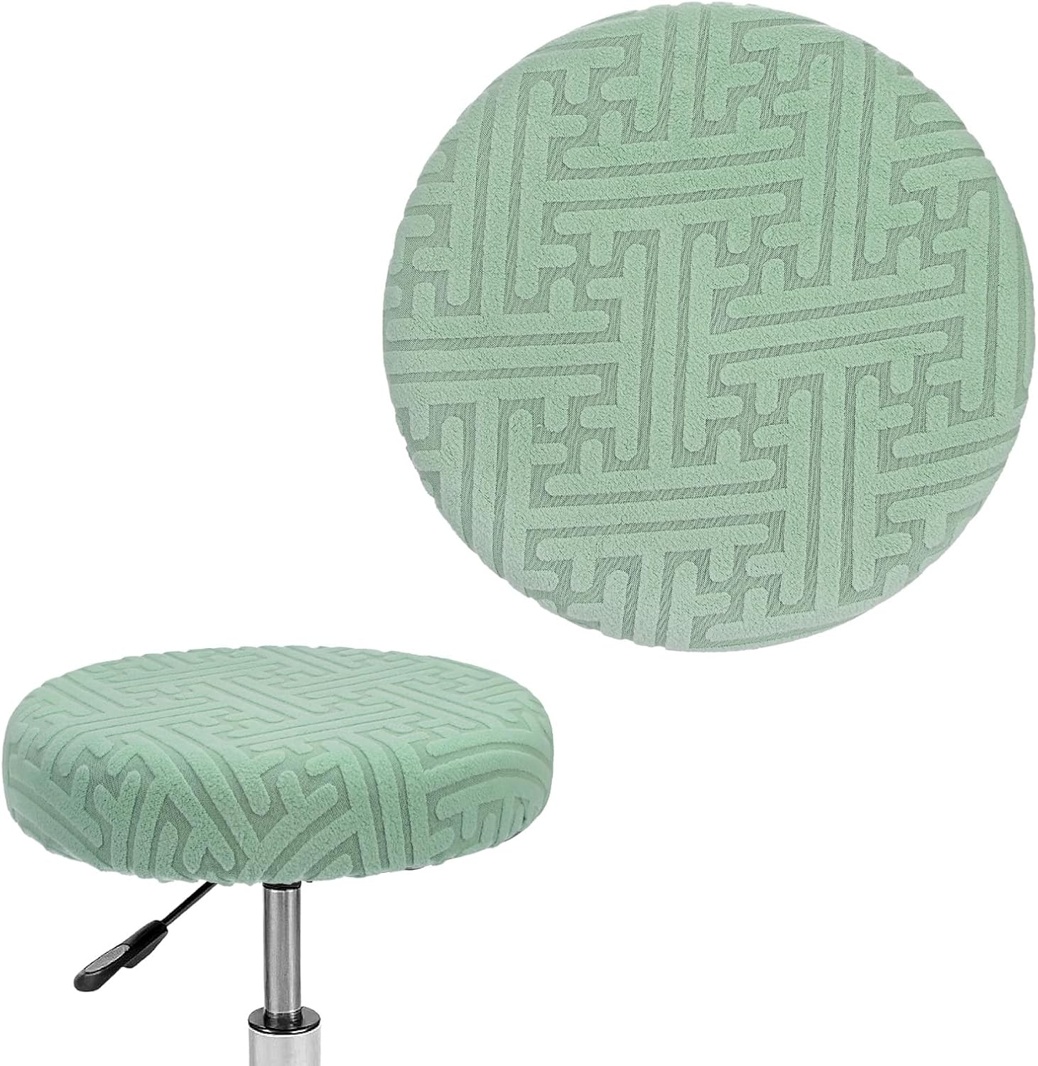 Elastic Chair Cover Round 30-36cm Mint Green Washable Stretchable Stool Cover - Image 1