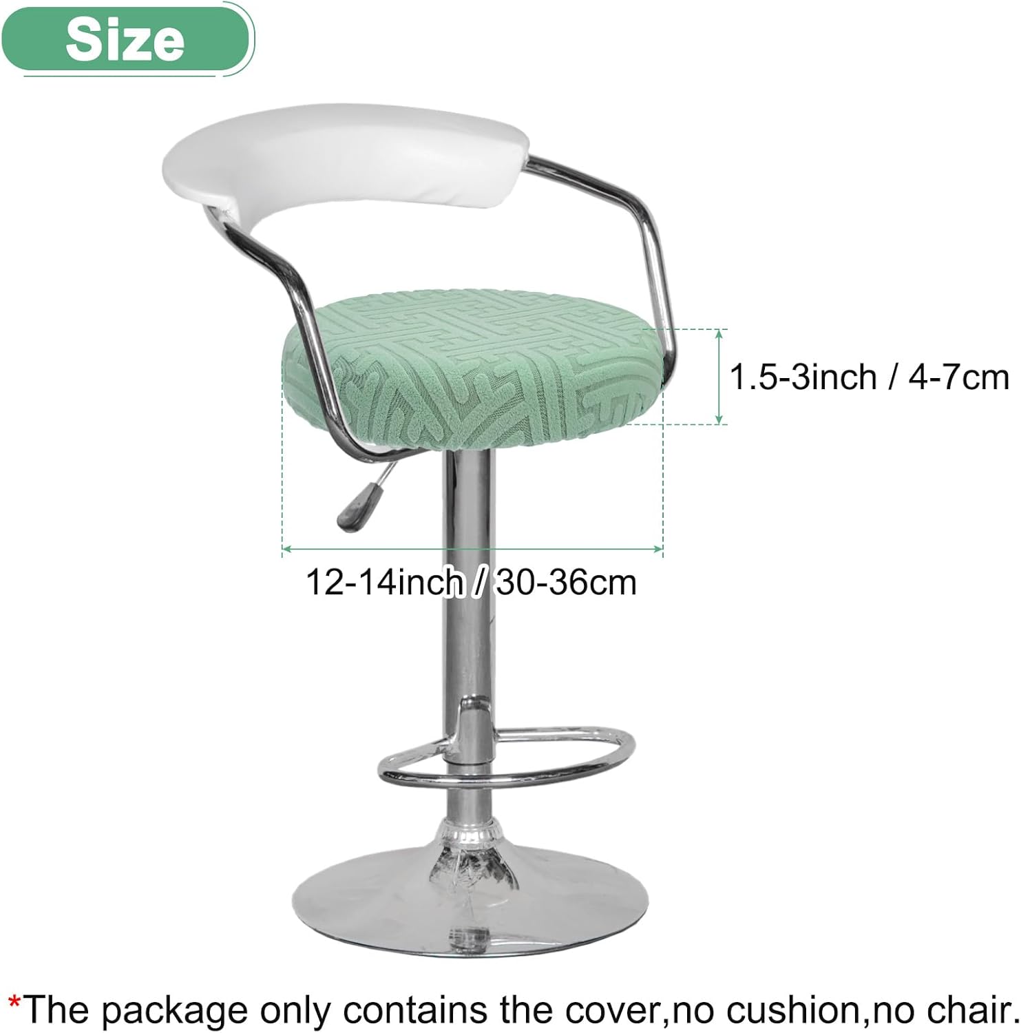 Elastic Chair Cover Round 30-36cm Mint Green Washable Stretchable Stool Cover - Image 3