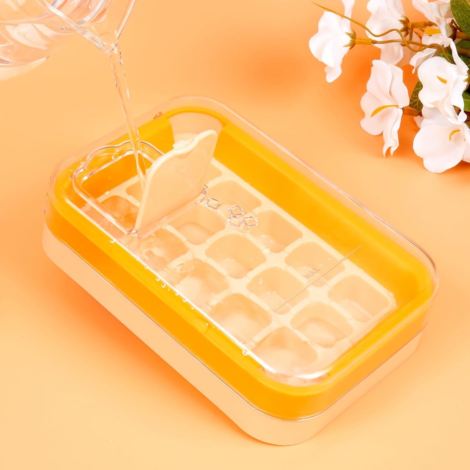 2-in-1 Ice Cube Tray with Lid Easy Release One Press Ice Mold Set for Freezer - Image 6