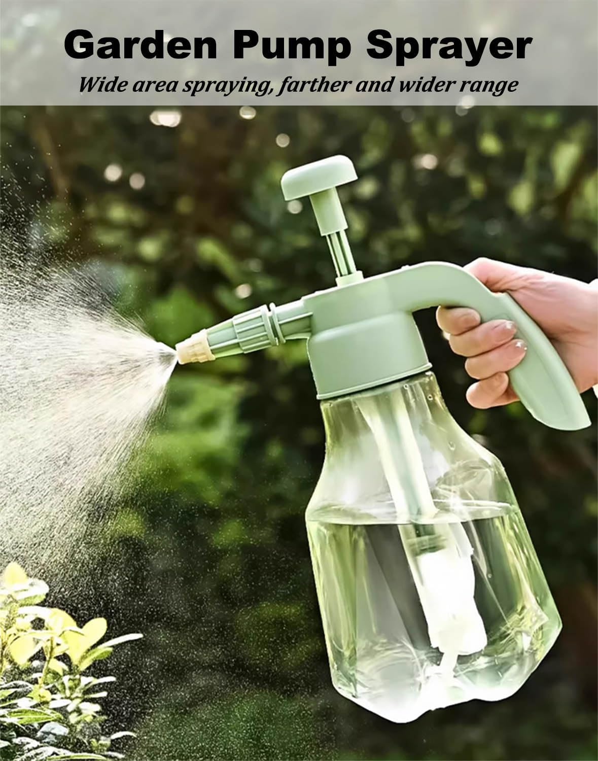 1.5L Pressure Sprayer with Adjustable Nozzle - Garden Plant Watering and Cleaning Tool - Image 2