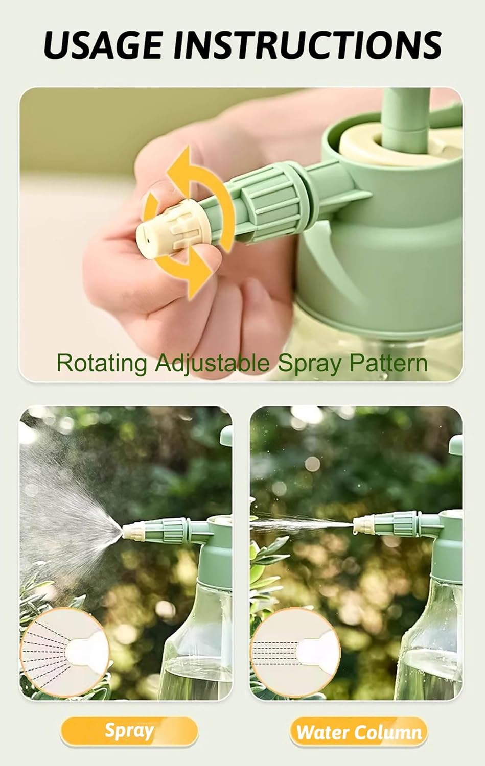 1.5L Pressure Sprayer with Adjustable Nozzle - Garden Plant Watering and Cleaning Tool - Image 4