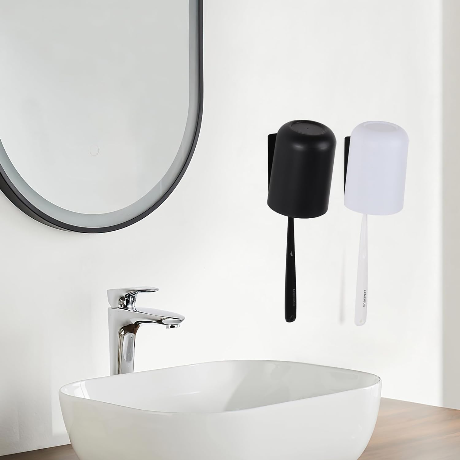 4 Pack Self-Adhesive Stainless Steel Wall Mount Toothbrush Holder No Drilling Required for Electric Toothbrushes Black - Image 7