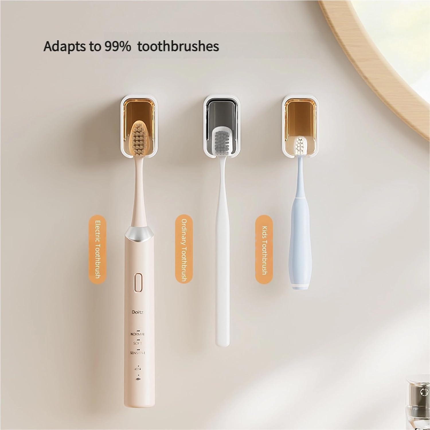 2 Pack Toilet Brush Holder with Lid No Drilling Waterproof Dustproof Bathroom Wall Mounted - Image 2