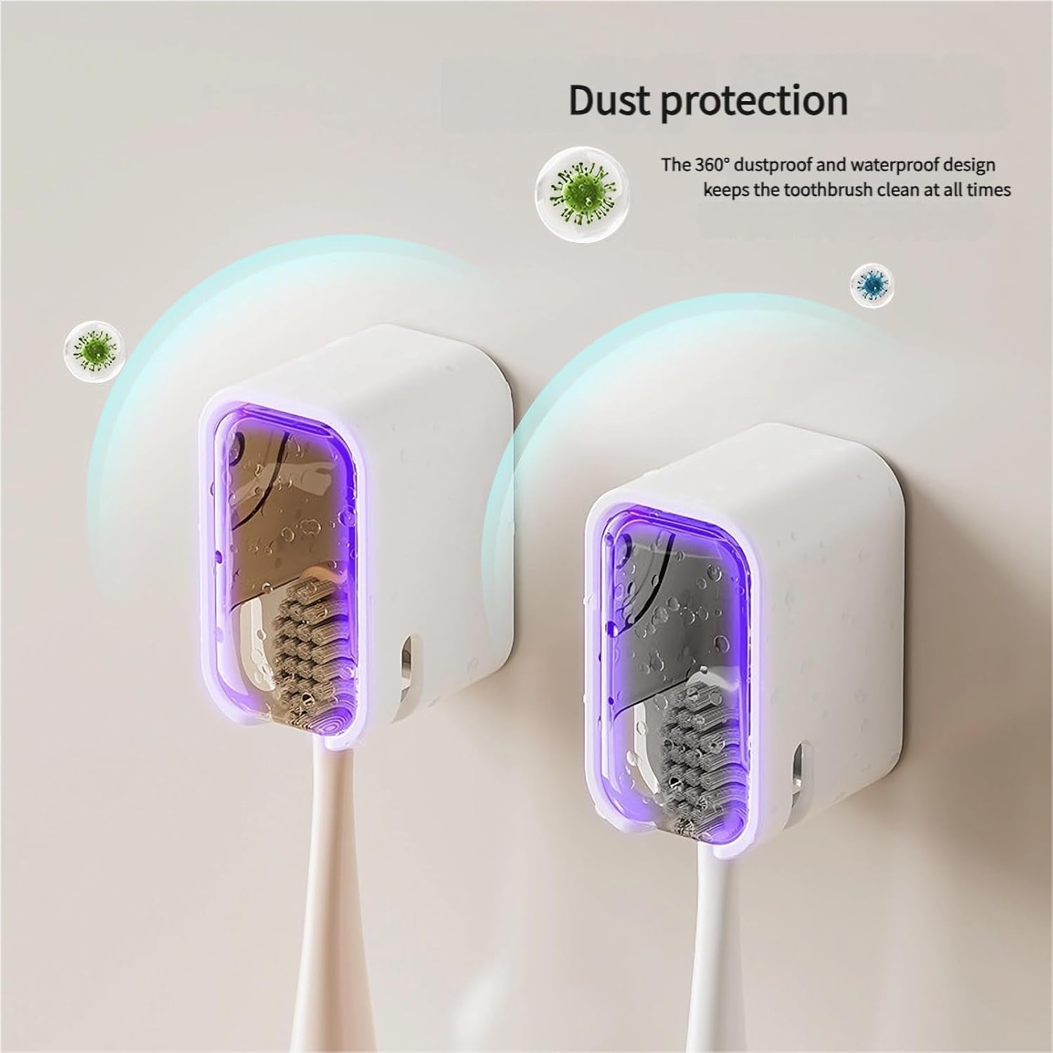 2 Pack Toilet Brush Holder with Lid No Drilling Waterproof Dustproof Bathroom Wall Mounted - Image 4