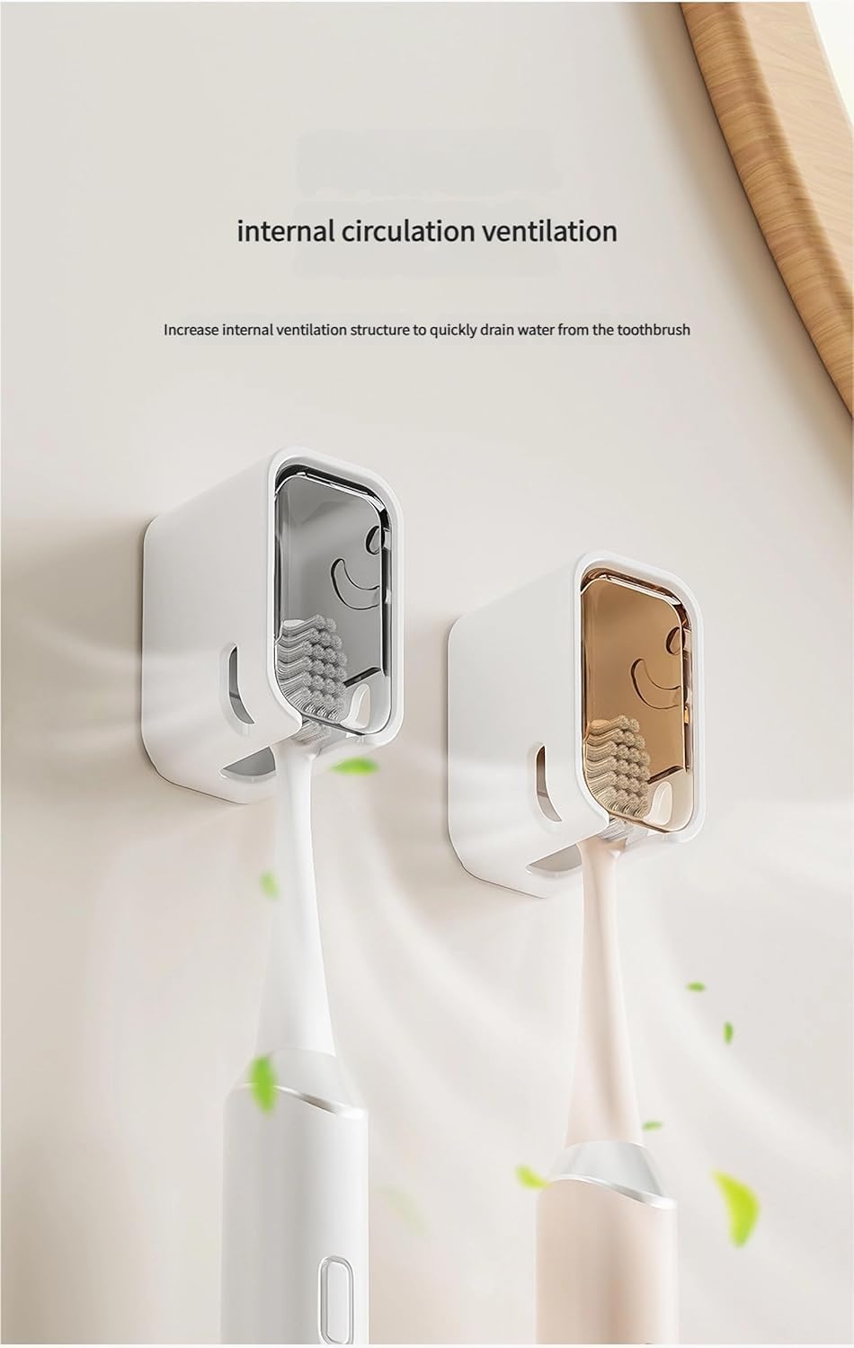 2 Pack Toilet Brush Holder with Lid No Drilling Waterproof Dustproof Bathroom Wall Mounted - Image 5