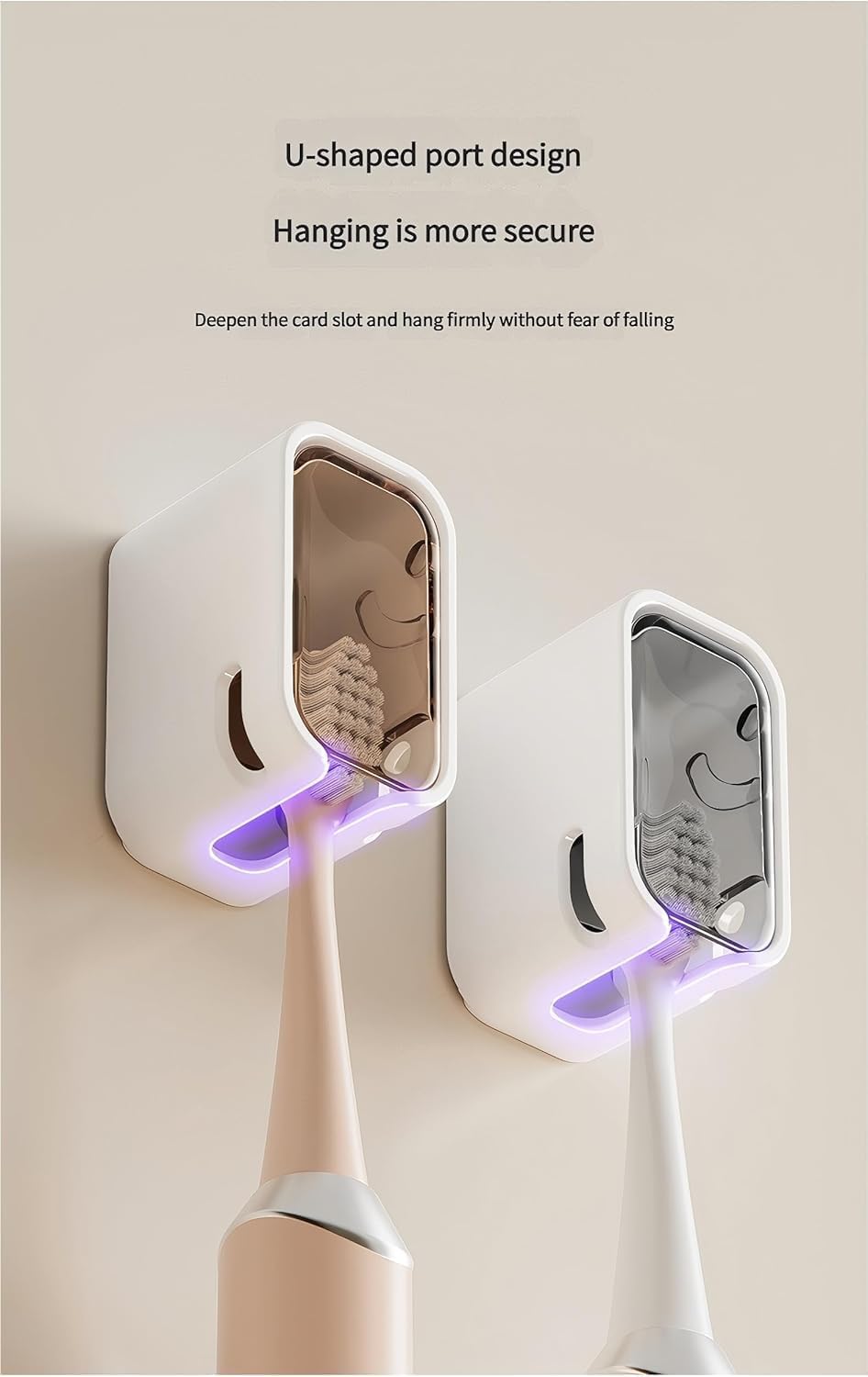 2 Pack Toilet Brush Holder with Lid No Drilling Waterproof Dustproof Bathroom Wall Mounted - Image 7
