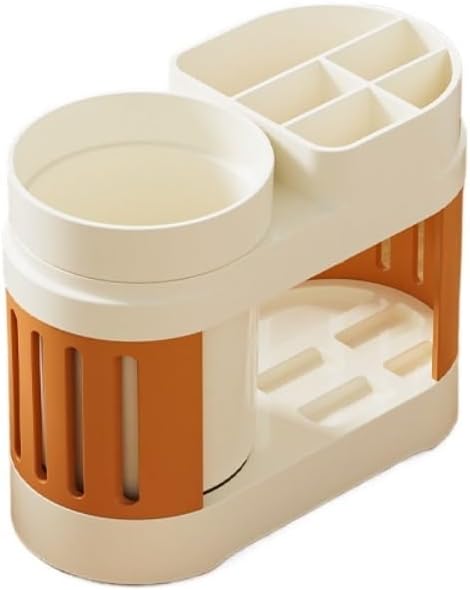 Multifunctional Toothbrush Holder with Toothpaste Dispenser and Cups - Wall-Mounted No Drilling - Bathroom Organizer Set - Image 1