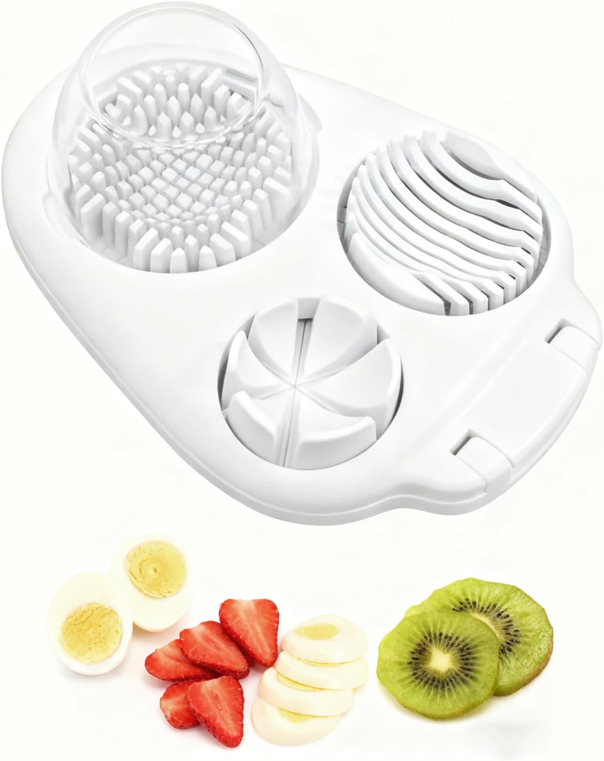 3-in-1 Egg Slicer - Perfect Slices & Chunks - Multifunctional Cutter for Eggs Soft Fruits and Vegetables - Image 1