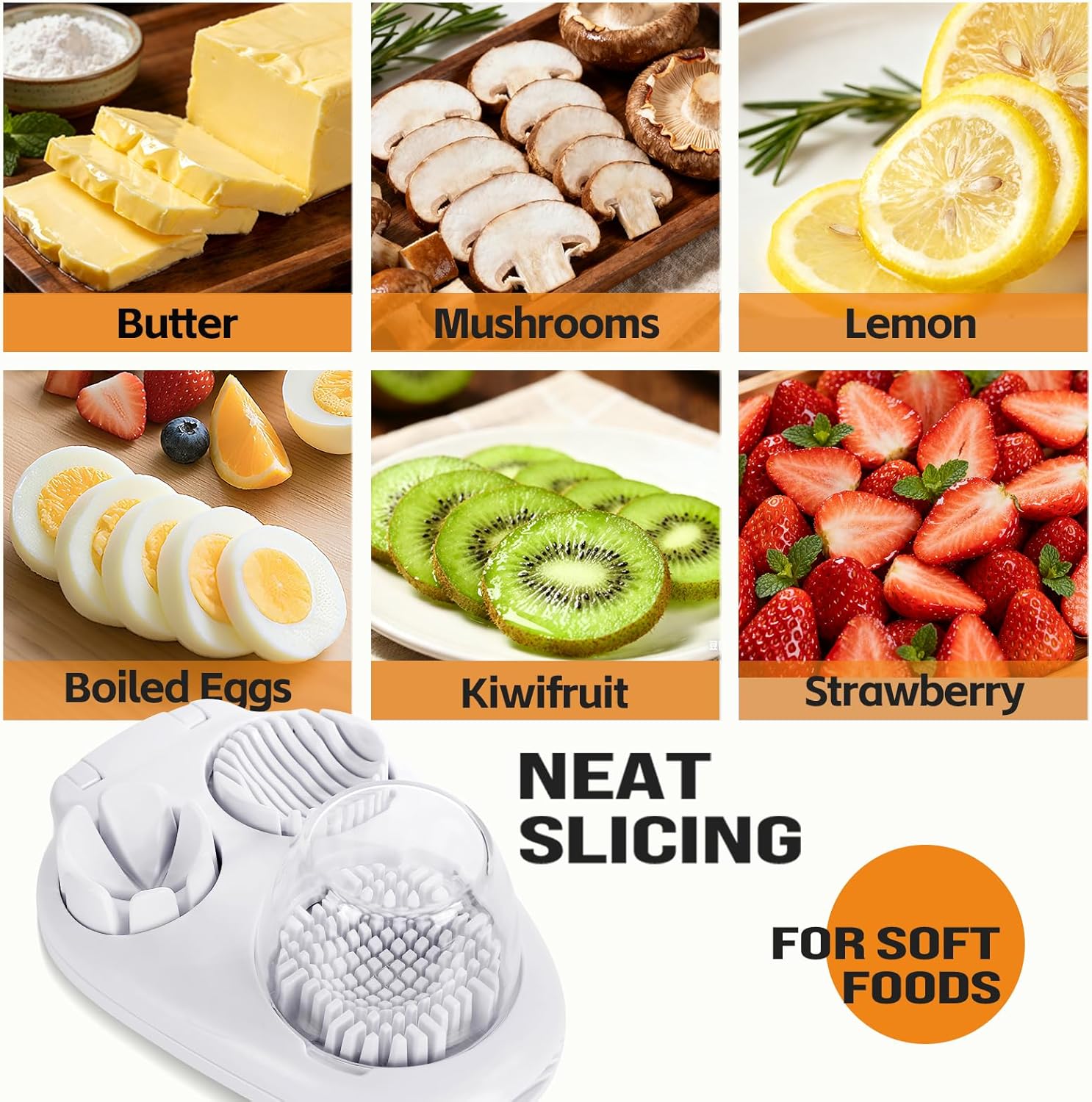 3-in-1 Egg Slicer - Perfect Slices & Chunks - Multifunctional Cutter for Eggs Soft Fruits and Vegetables - Image 5