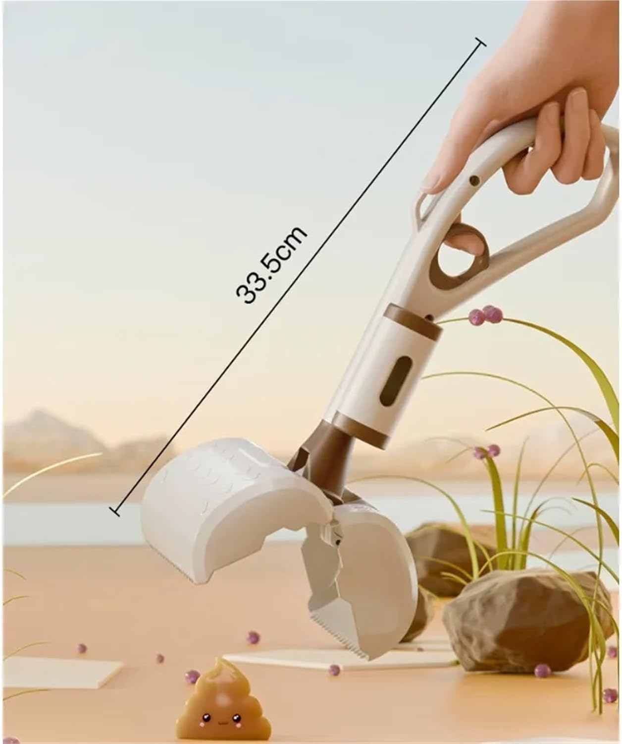 Dog Poop Scoop Long Steel 60cm One-Handed Operation Garden Park Use - Image 3