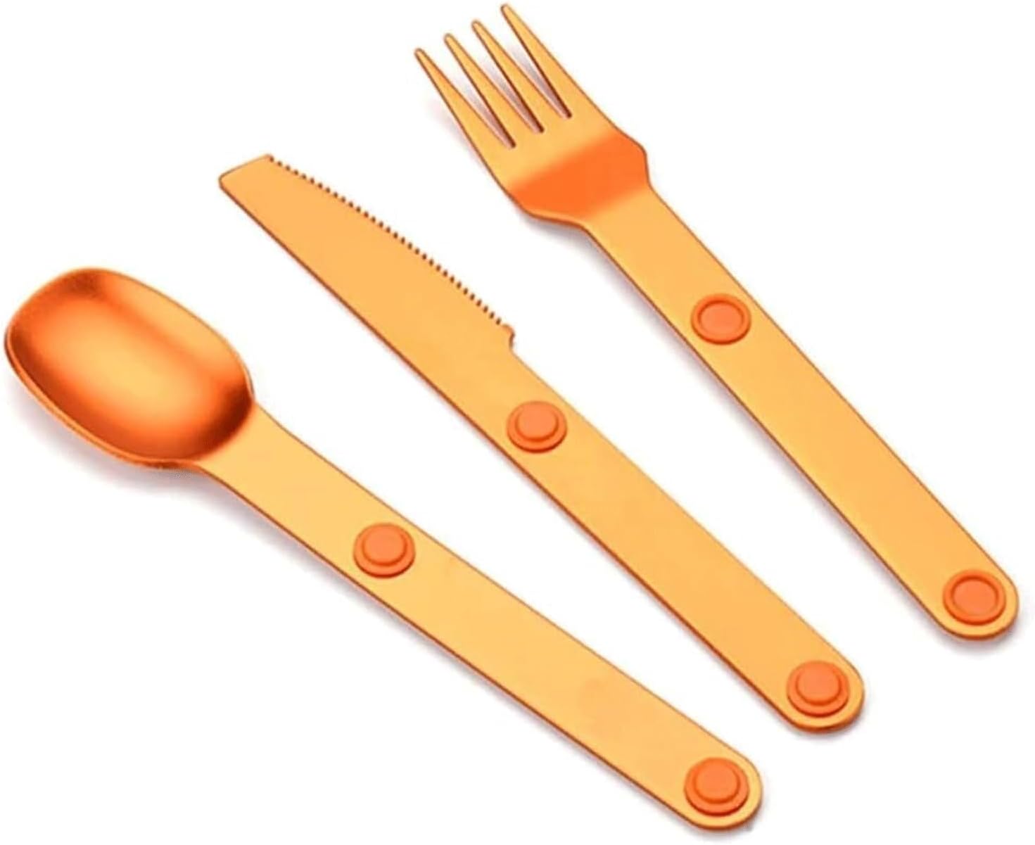 Magnetic Camping Cutlery Set 3 Piece Aluminium - Lightweight Fork Knife Spoon - Compact Outdoor Picnic Utensils Grey - Image 5