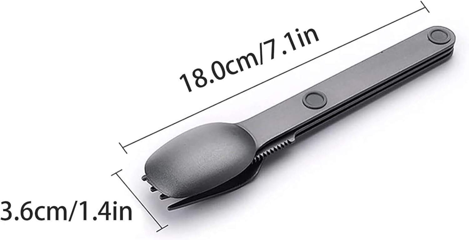 Magnetic Camping Cutlery Set 3 Piece Aluminium - Lightweight Fork Knife Spoon - Compact Outdoor Picnic Utensils Grey - Image 6