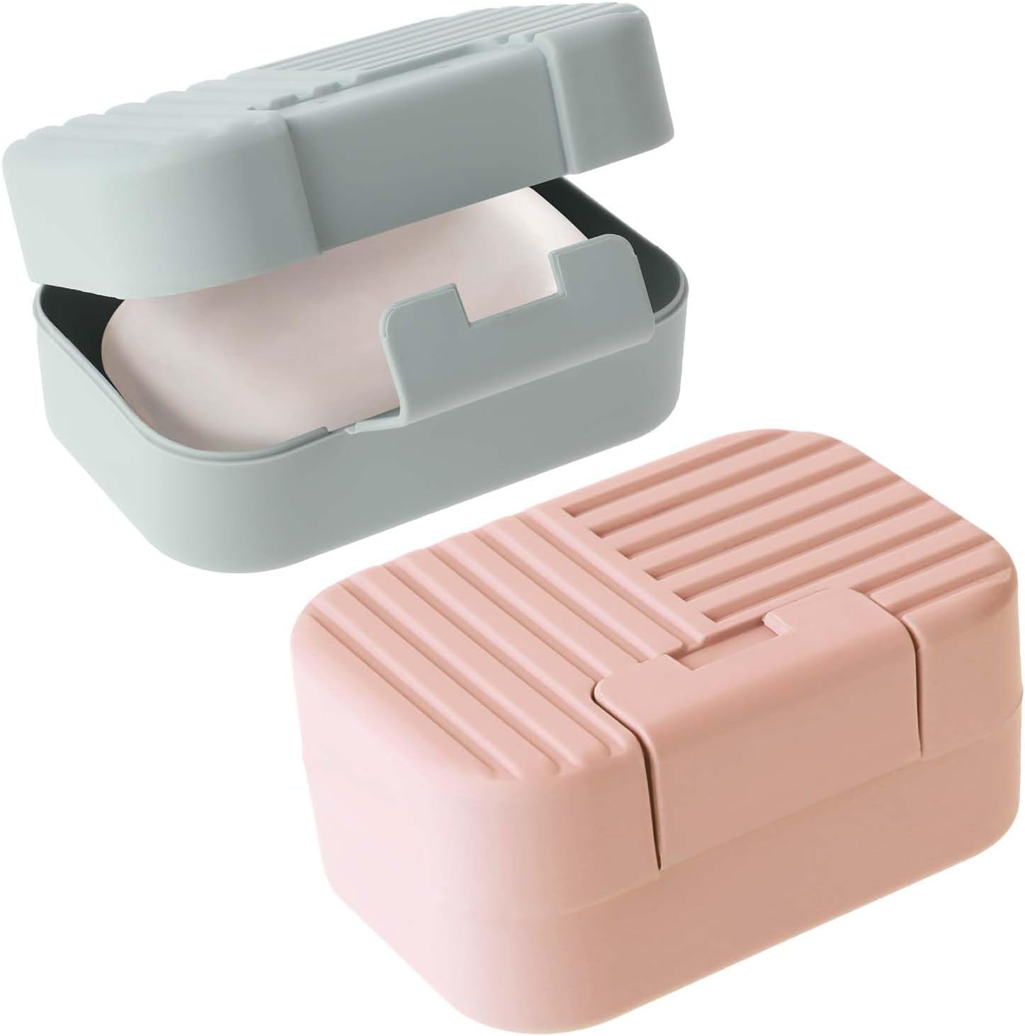 2 Pack Travel Soap Case with Lever - Holder for Soap & Shampoo Bars with Secure 4-Point Closure - Image 1