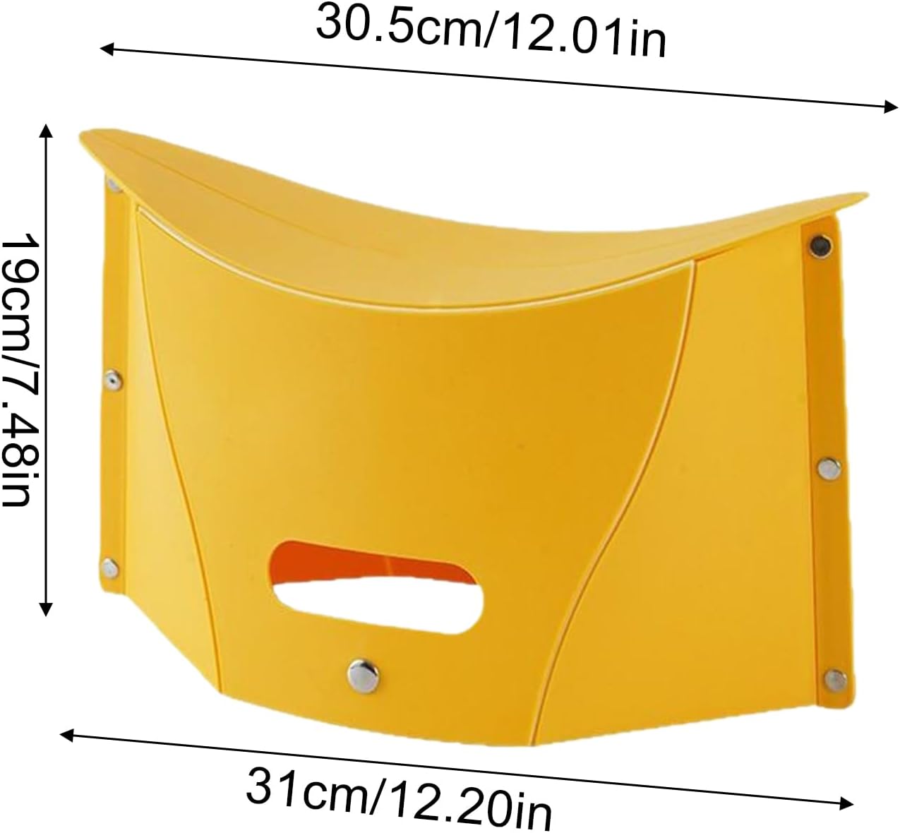 Foldable Step Stool with Handle - Anti-Slip Step for Kids & Adults - Ideal for Kitchen Bathroom Camping - Yellow - Pack of 1 - Image 3