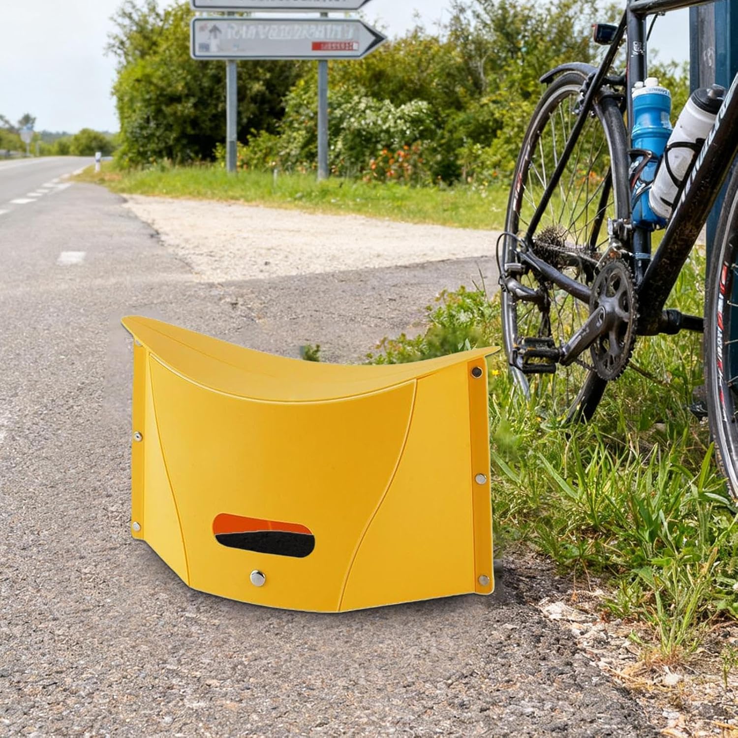 Foldable Step Stool with Handle - Anti-Slip Step for Kids & Adults - Ideal for Kitchen Bathroom Camping - Yellow - Pack of 1 - Image 5