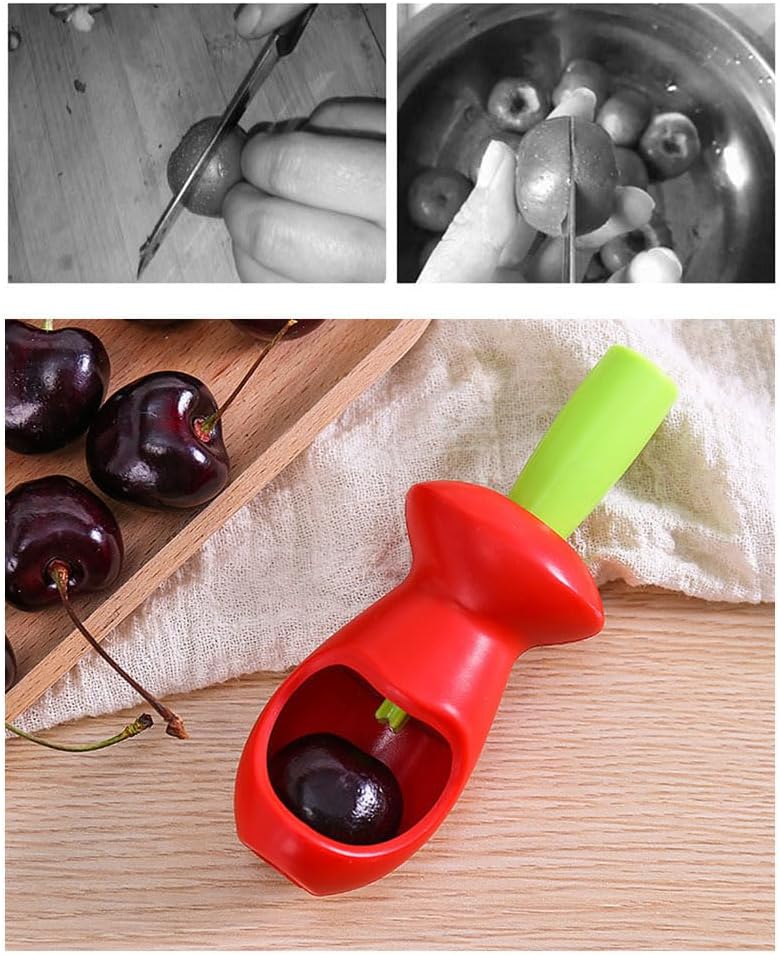 Cherry and Olive Pitter with Splatter Protection for Clean Work - Handy Kitchen Tool - Image 4