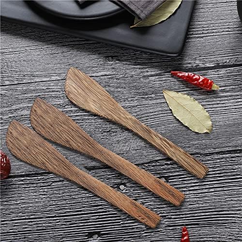 3-Piece Teak Kitchen Utensil Set Safe for Non-Stick Pans Heat Resistant Cooking Tools - Image 4