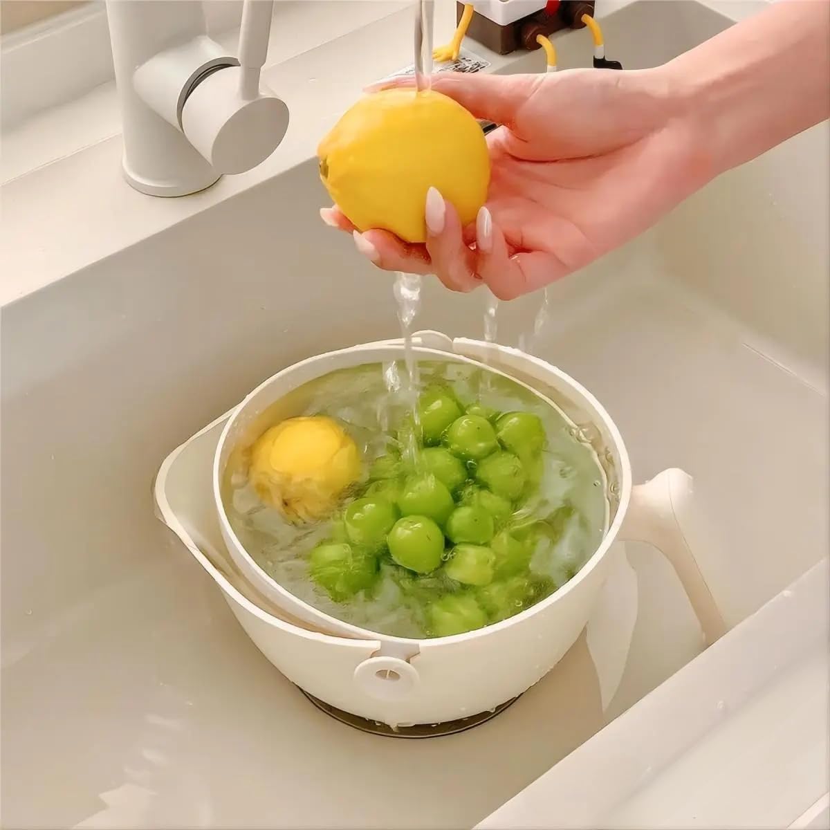 1 Piece White Sink Drain Strainer Food Fruit Vegetable Kitchen Sink Waste Filter - Image 4