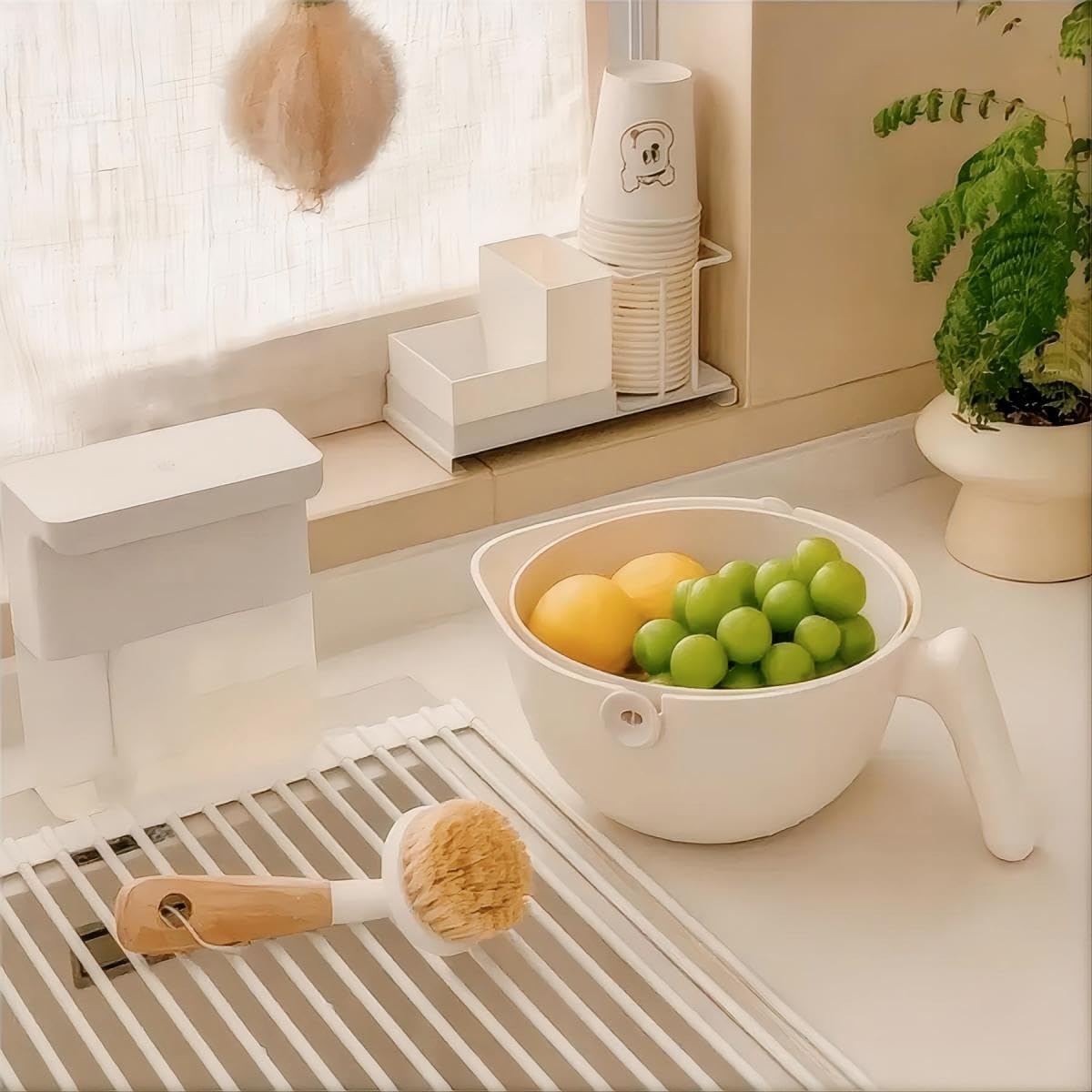 1 Piece White Sink Drain Strainer Food Fruit Vegetable Kitchen Sink Waste Filter - Image 6