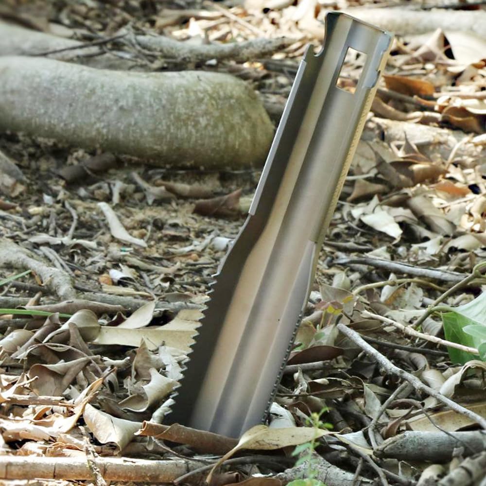6-in-1 Mini Titanium Multitool Shovel Silver Camping Hiking Outdoor Portable Tool - Image 5