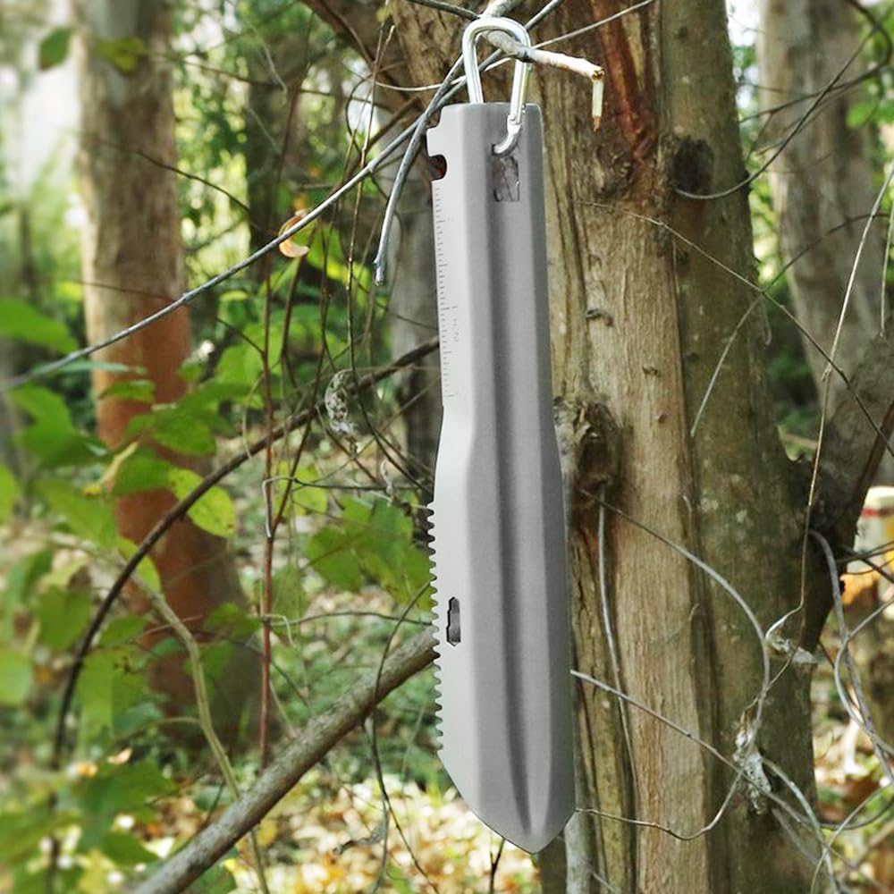 6-in-1 Mini Titanium Multitool Shovel Silver Camping Hiking Outdoor Portable Tool - Image 7