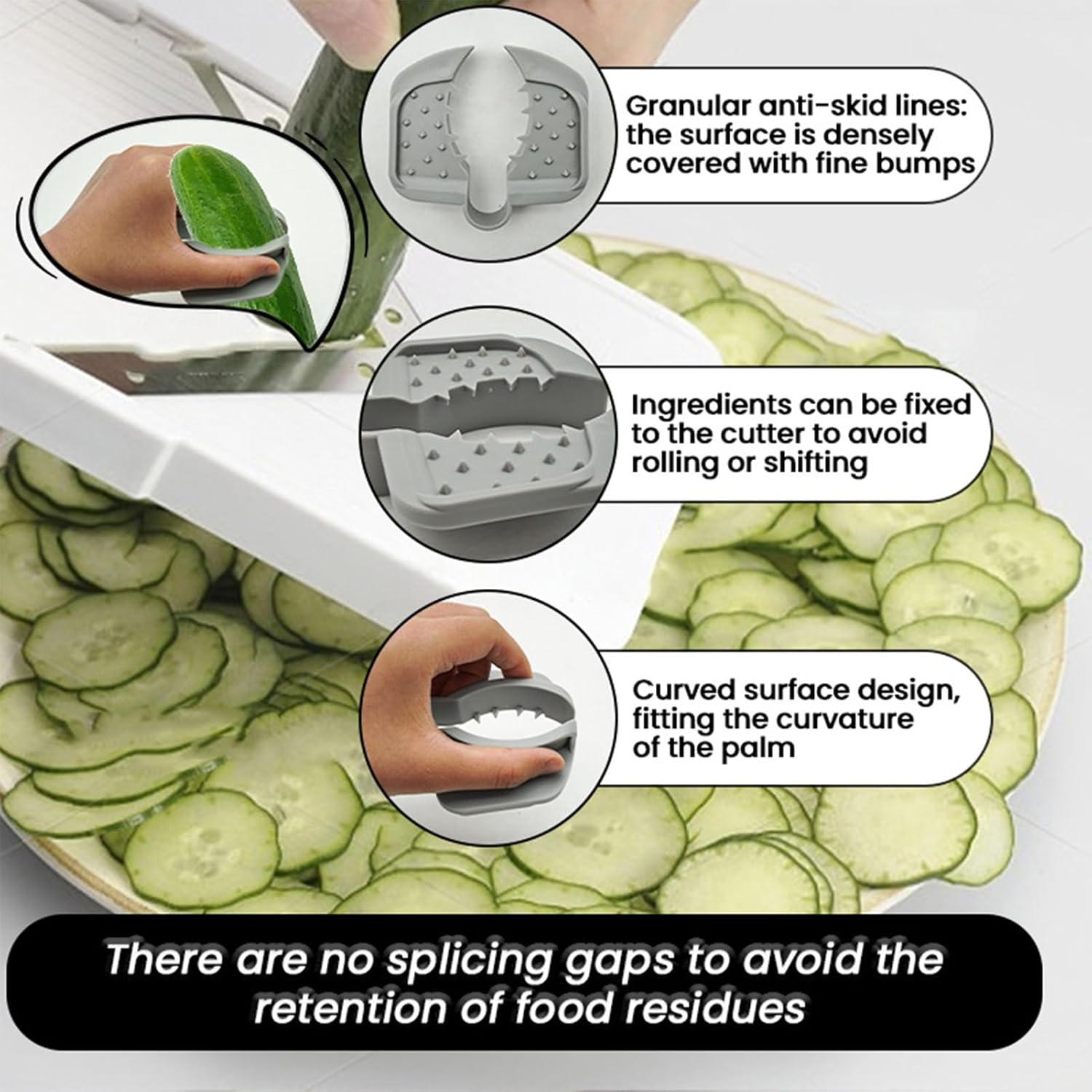 1 Piece Grey Anti-Slip Vegetable Cutter Safety Gloves - Ergonomic Kitchen Protection for Durable Food Preparation - Image 4