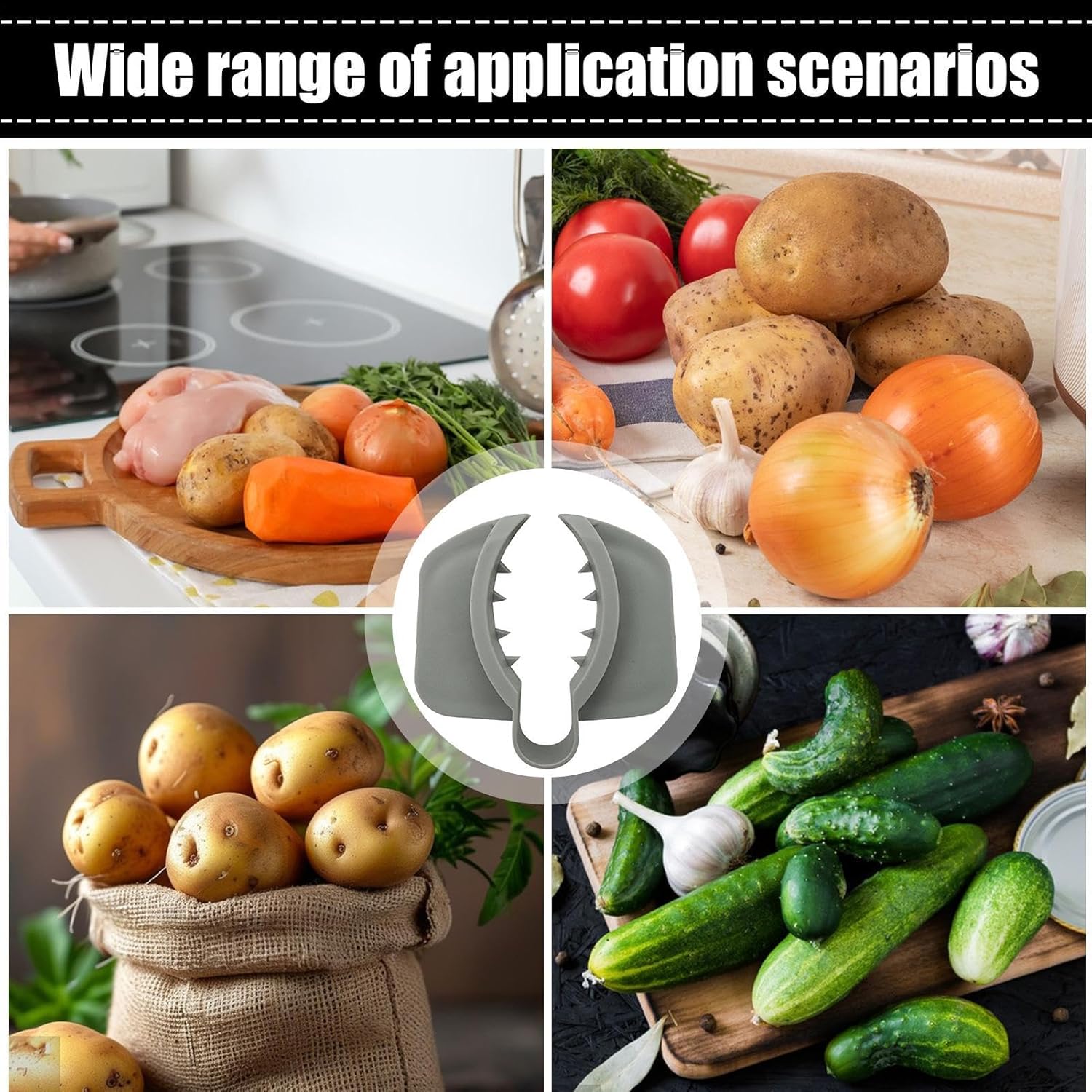 1 Piece Grey Anti-Slip Vegetable Cutter Safety Gloves - Ergonomic Kitchen Protection for Durable Food Preparation - Image 5