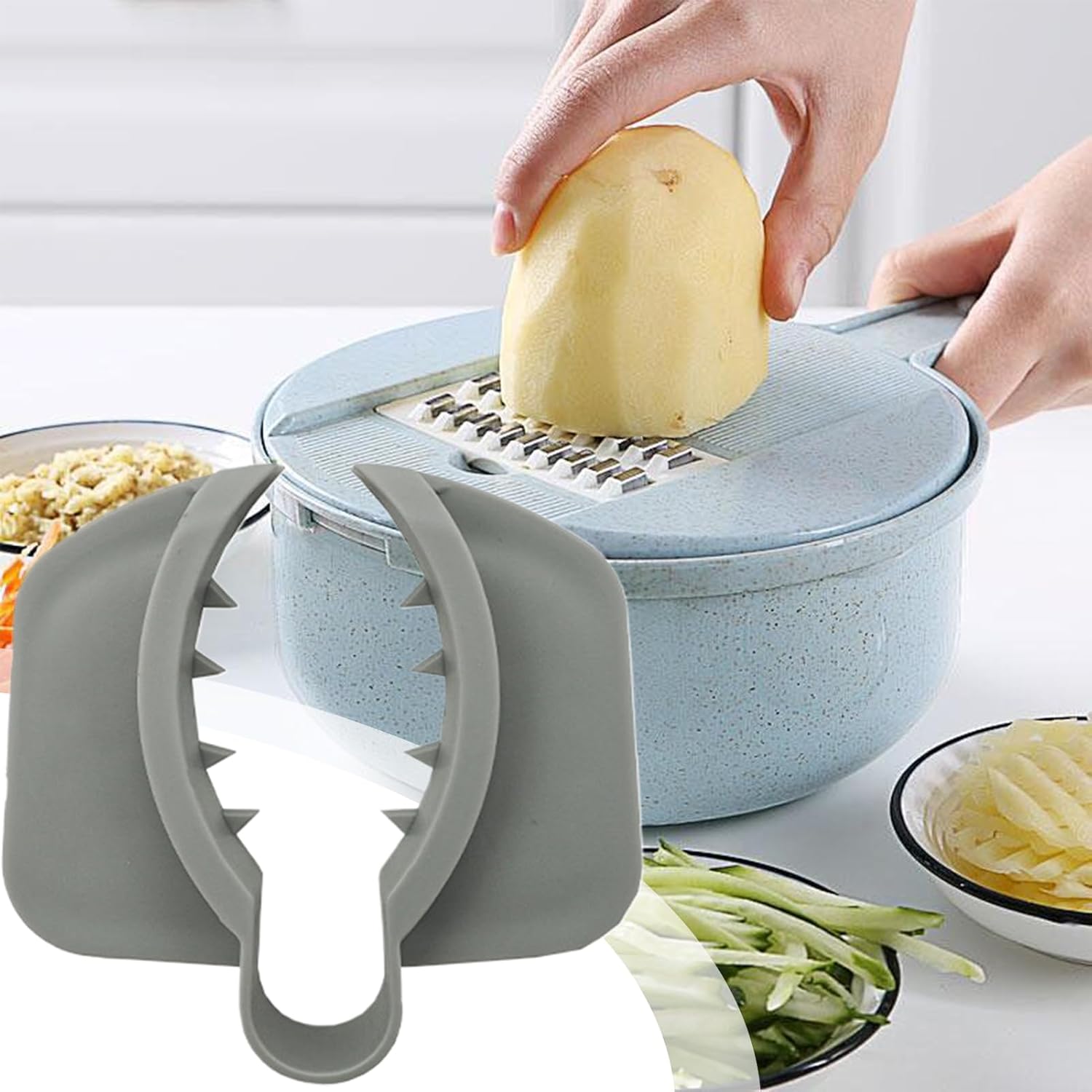 1 Piece Grey Anti-Slip Vegetable Cutter Safety Gloves - Ergonomic Kitchen Protection for Durable Food Preparation - Image 7