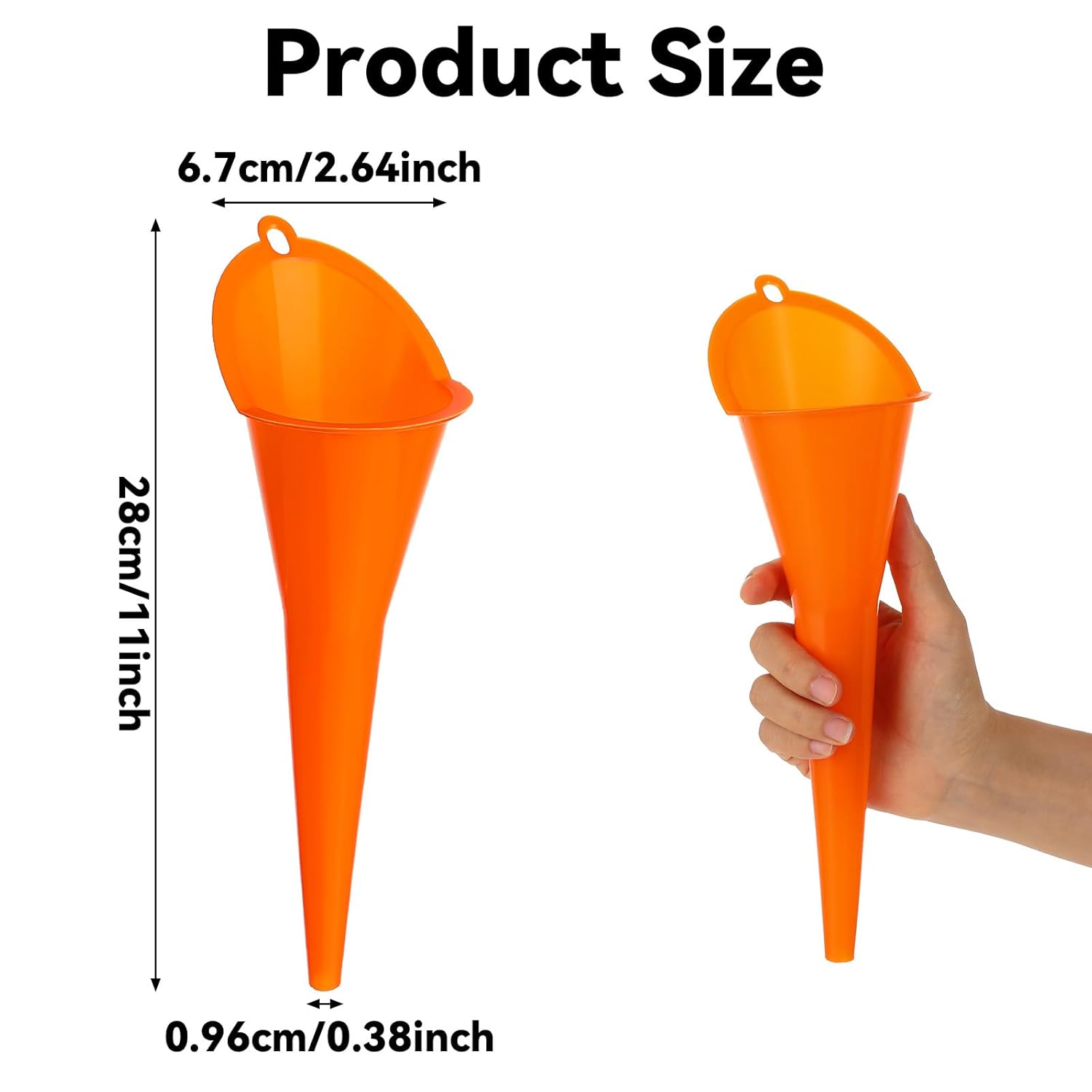 2 Pack Orange Multipurpose Funnel for Filling Car Oil Grease Engine Oil Water Diesel Kerosene and Other Liquids - Image 2