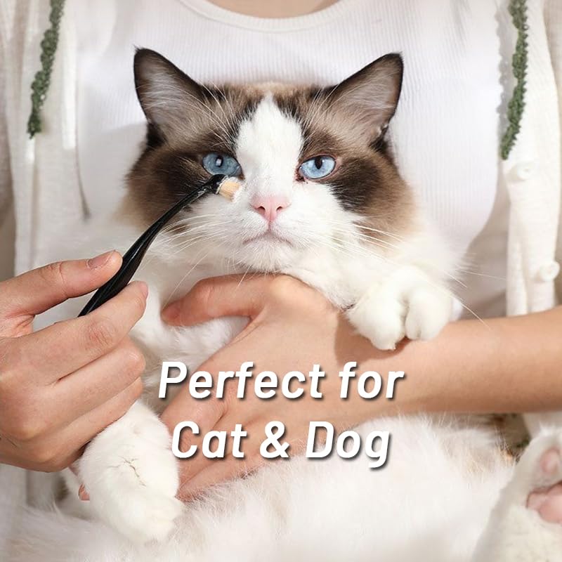 4 Pack Black Pet Tear Stain Remover Brush with Ergonomic Handle and Washable Bristles - Image 2