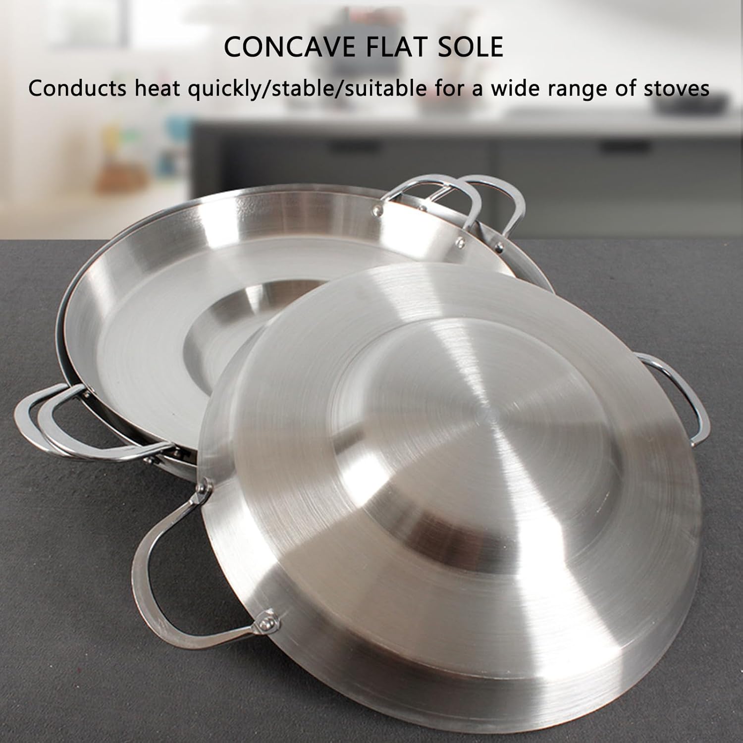 38cm Multifunctional Grill Pan with Double Handles - Silver - Suitable for Induction Gas and Barbecue - Camping Cooking Pan - Image 6