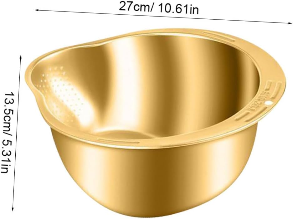 2-Piece Stainless Steel Rice Washing Strainer Set with Thickened Fine Mesh for Fruits Vegetables Easy to Clean Kitchen Colander - Image 2
