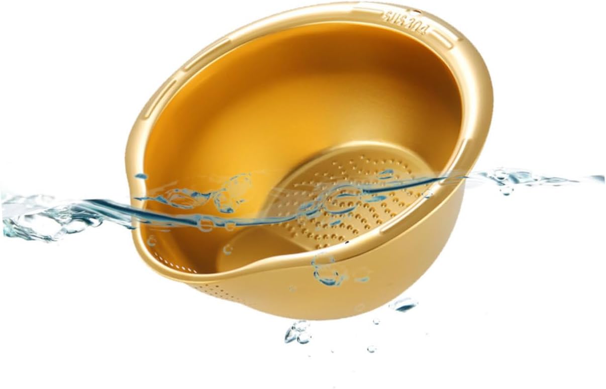 2-Piece Stainless Steel Rice Washing Strainer Set with Thickened Fine Mesh for Fruits Vegetables Easy to Clean Kitchen Colander - Image 8