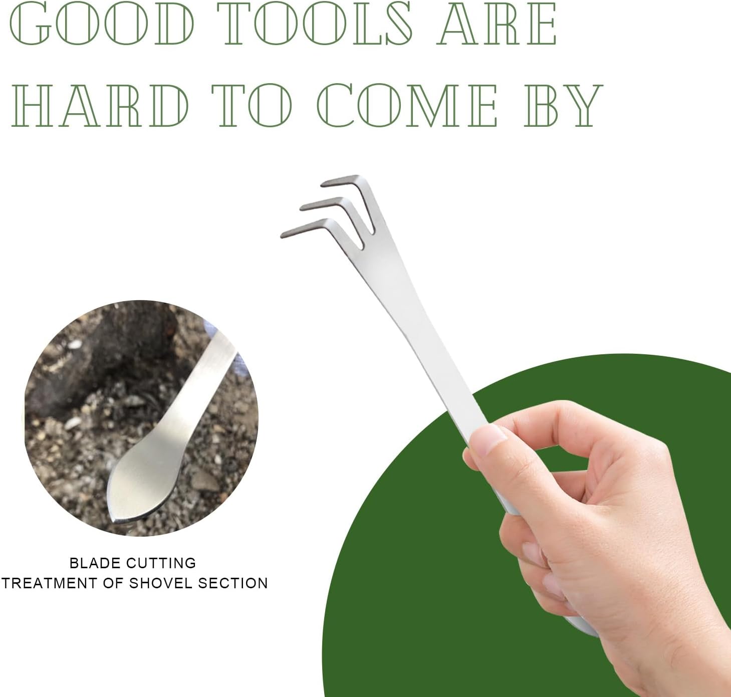2 Pack Stainless Steel 3-Tine Root Rake Mini Candy Grip Handle Garden Tool - Image 4