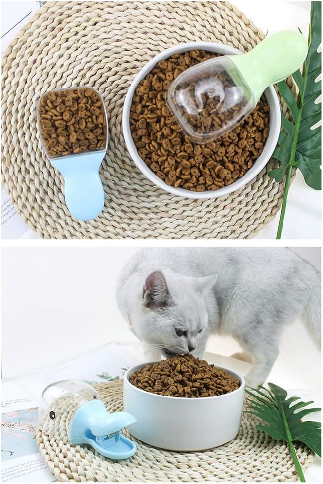 3-Piece Pet Food Scoop Set 2-in-1 Dog Cat Feeding Spoon with Food Bag Sealing Clip - Image 3