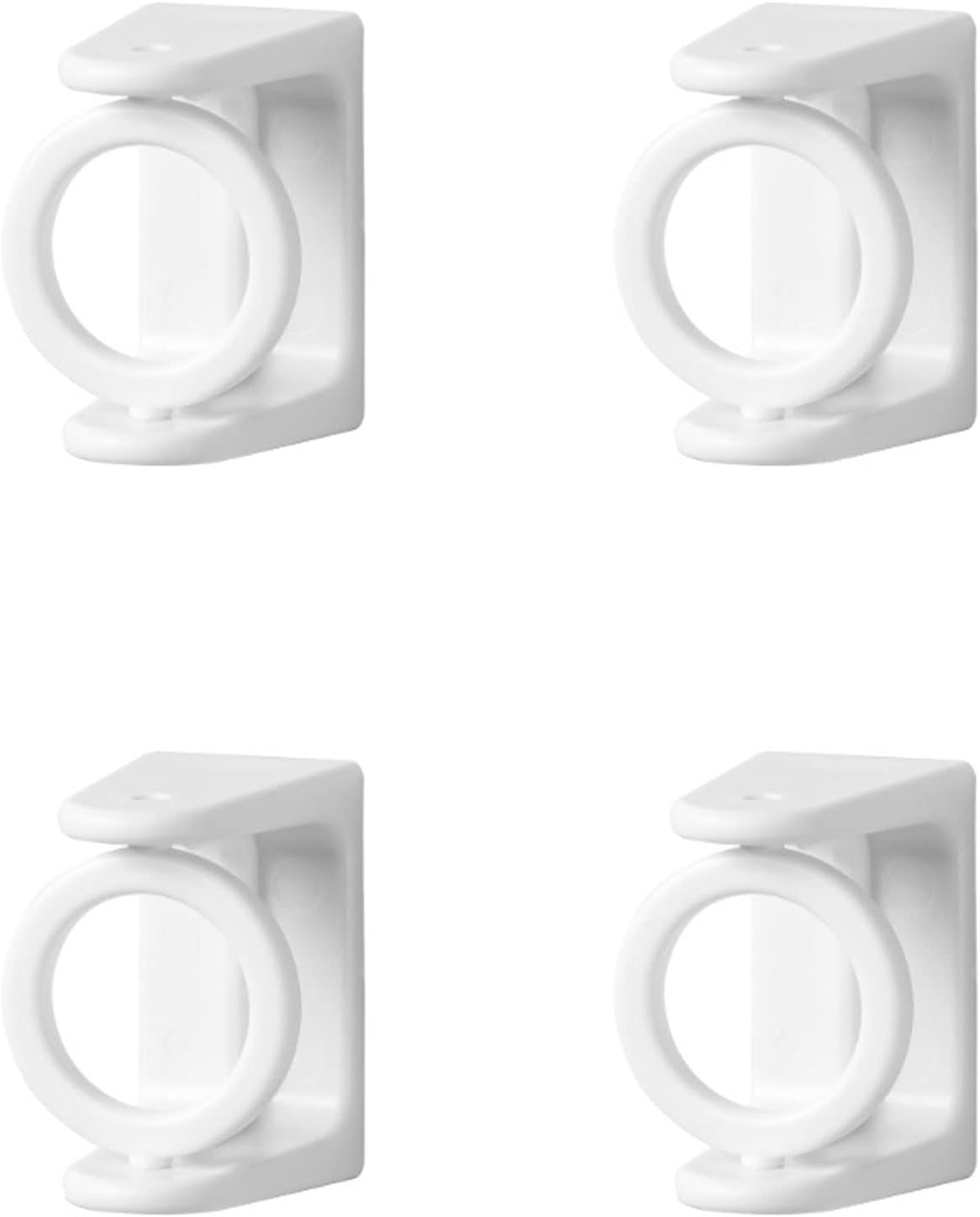 4 Pack White Curtain Rod Brackets with Rotating Function Support Shower Rod Tension Mounting for Home or Hotel - Image 1