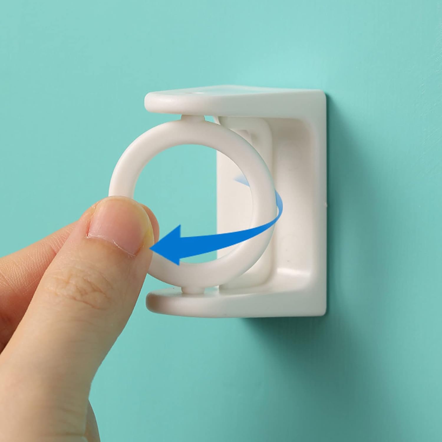 4 Pack White Curtain Rod Brackets with Rotating Function Support Shower Rod Tension Mounting for Home or Hotel - Image 2