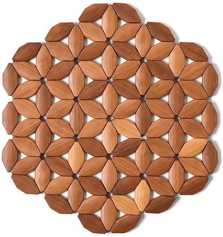 Round Wooden Pot Stand 24cm - Solid Wood Heat Resistant Table Protector for Kitchen & Dining Room - Image 1