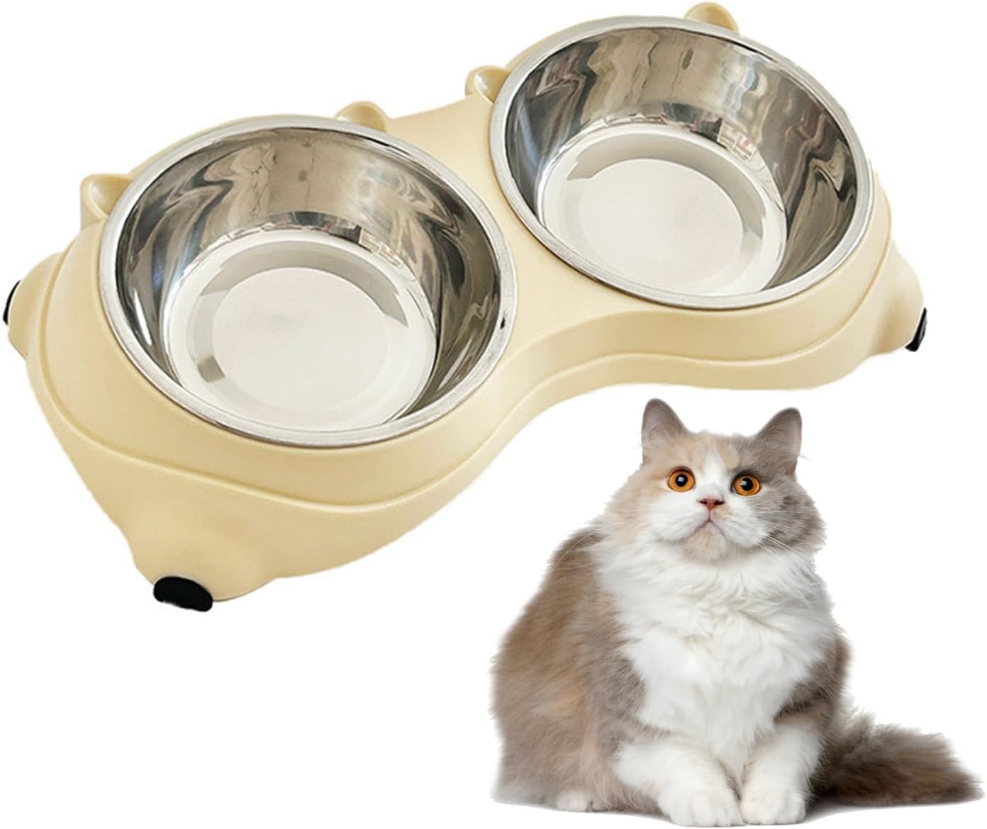 Cat Food Bowl - 1 Piece - Spillproof Pet Bowl - Double Layer Design for Cats - Image 2
