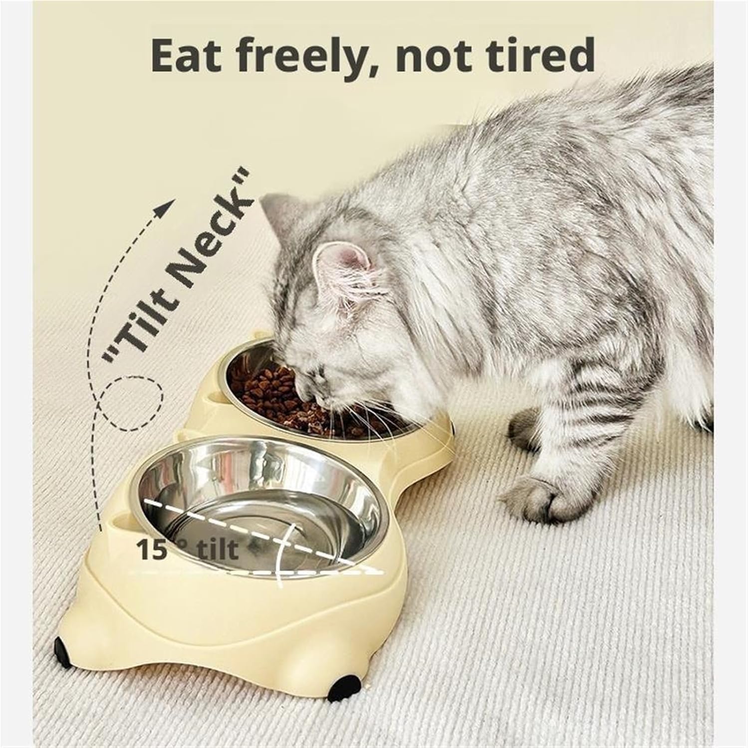 Cat Food Bowl - 1 Piece - Spillproof Pet Bowl - Double Layer Design for Cats - Image 3