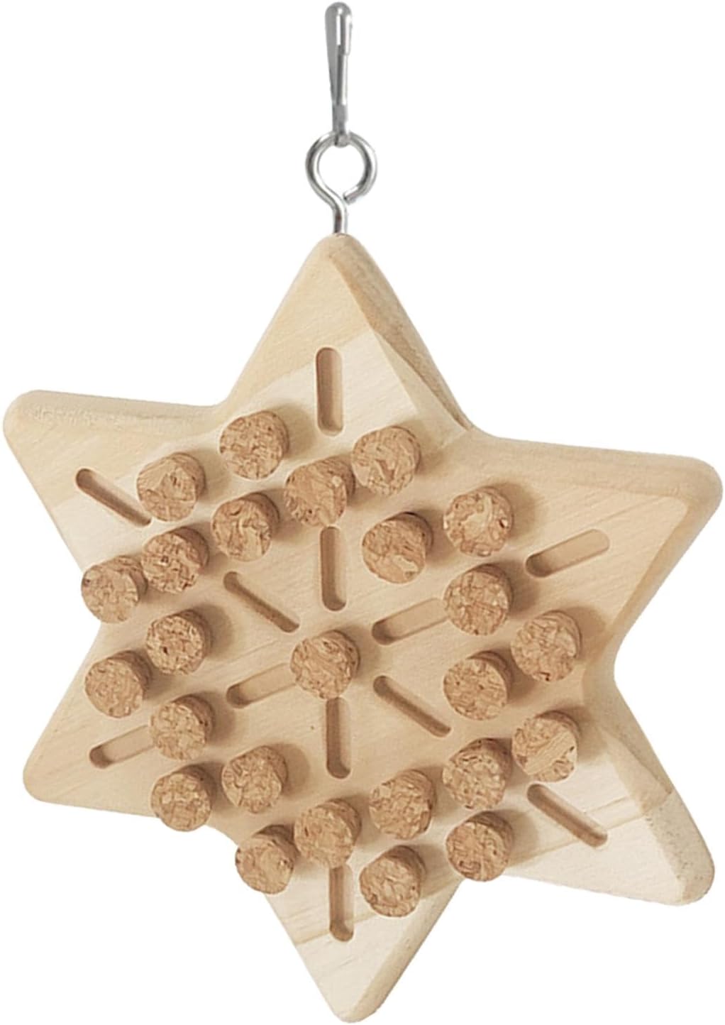 Portable Bird Cage Toy Parrot Chew Plug - Natural Cork Wooden Toy with Tiger Skin Texture for African Grey Timneh Congo Parrots - Image 1