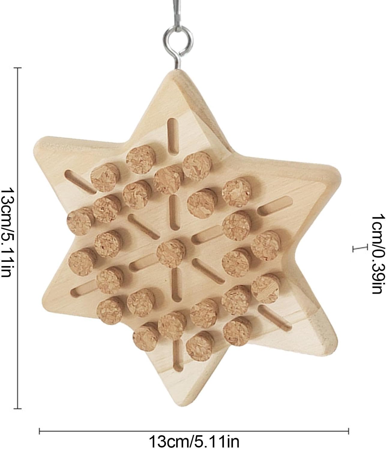 Portable Bird Cage Toy Parrot Chew Plug - Natural Cork Wooden Toy with Tiger Skin Texture for African Grey Timneh Congo Parrots - Image 7