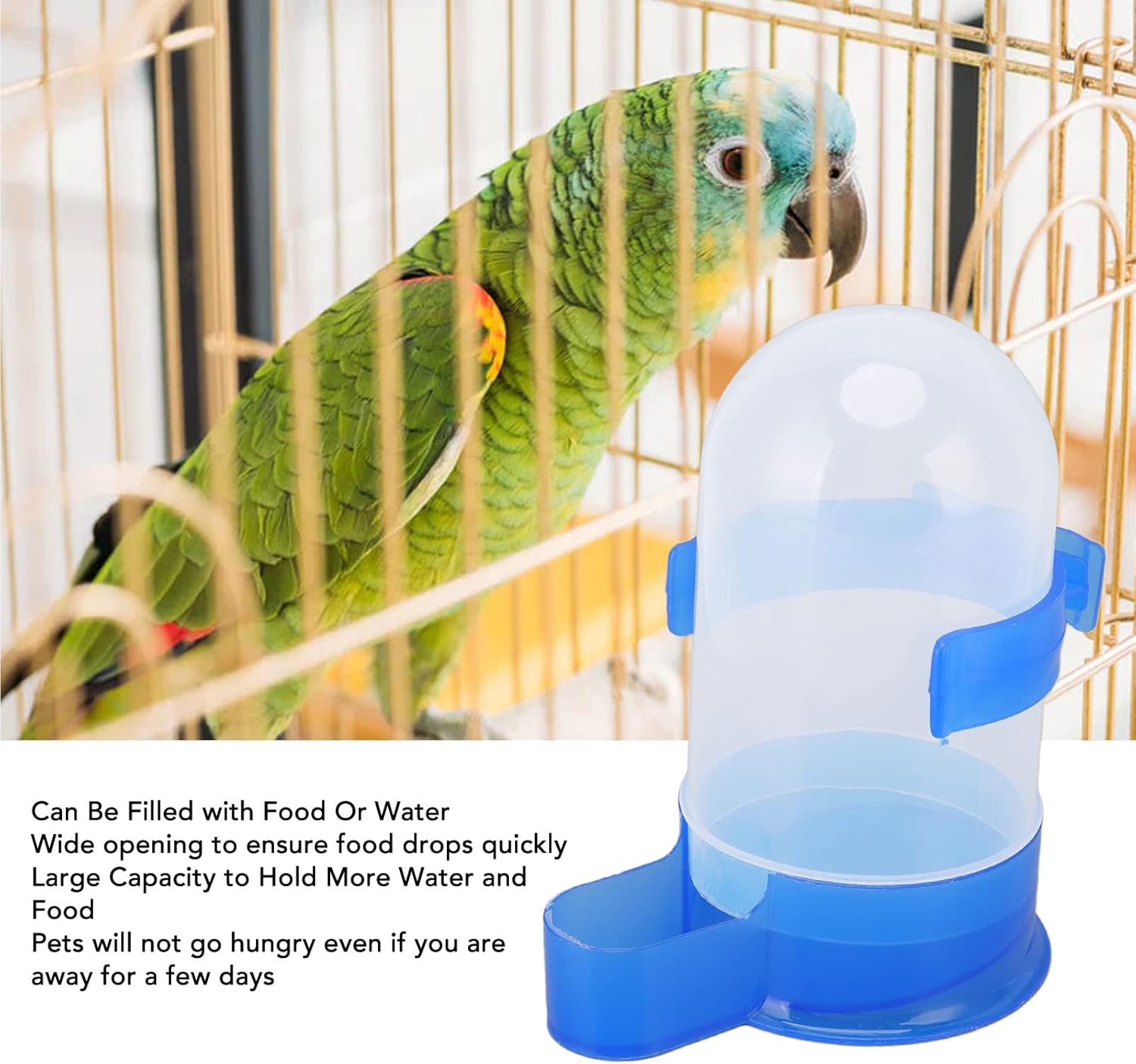 Automatic Hanging Bird Cage Waterer 1 Piece - Plastic Drinker for Quail, Tiger Skin Parrot, Lovebird, Canary and Other Birds - Image 2