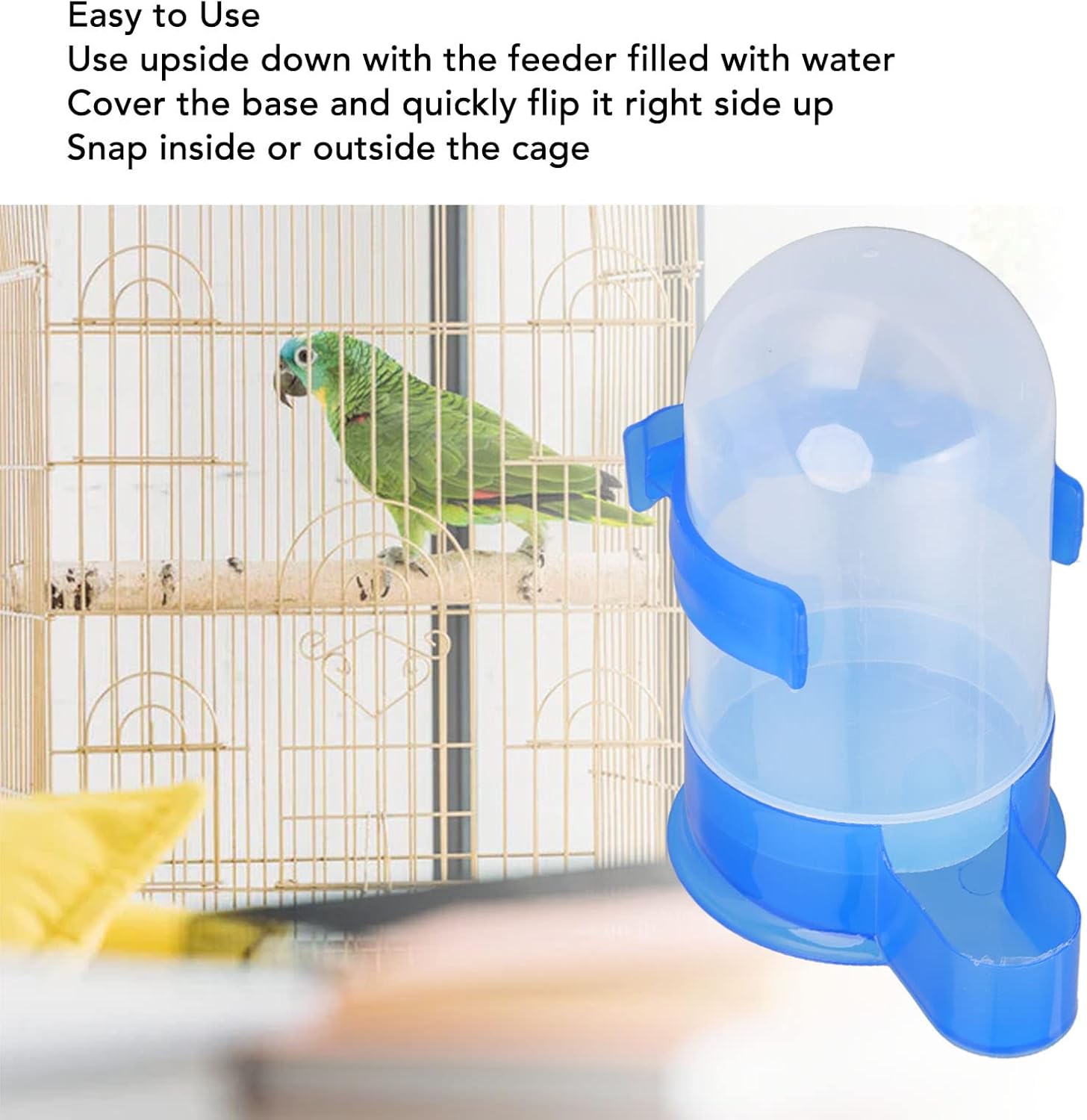 Automatic Hanging Bird Cage Waterer 1 Piece - Plastic Drinker for Quail, Tiger Skin Parrot, Lovebird, Canary and Other Birds - Image 4