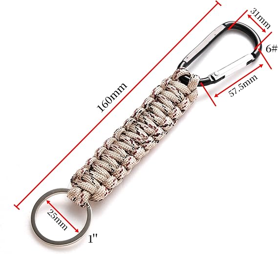 5 Pack Karabiner Keychains with Woven Lanyard Musket Hook for Outdoor Camping Hiking Backpacks - Image 2