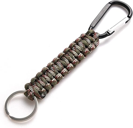 5 Pack Karabiner Keychains with Woven Lanyard Musket Hook for Outdoor Camping Hiking Backpacks - Image 4