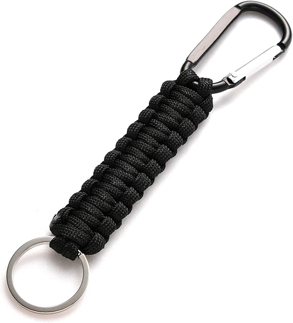 5 Pack Karabiner Keychains with Woven Lanyard Musket Hook for Outdoor Camping Hiking Backpacks - Image 5