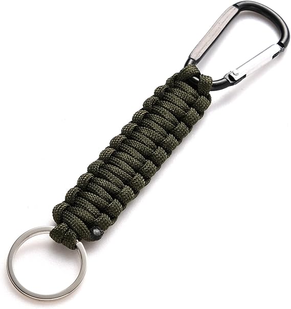 5 Pack Karabiner Keychains with Woven Lanyard Musket Hook for Outdoor Camping Hiking Backpacks - Image 7