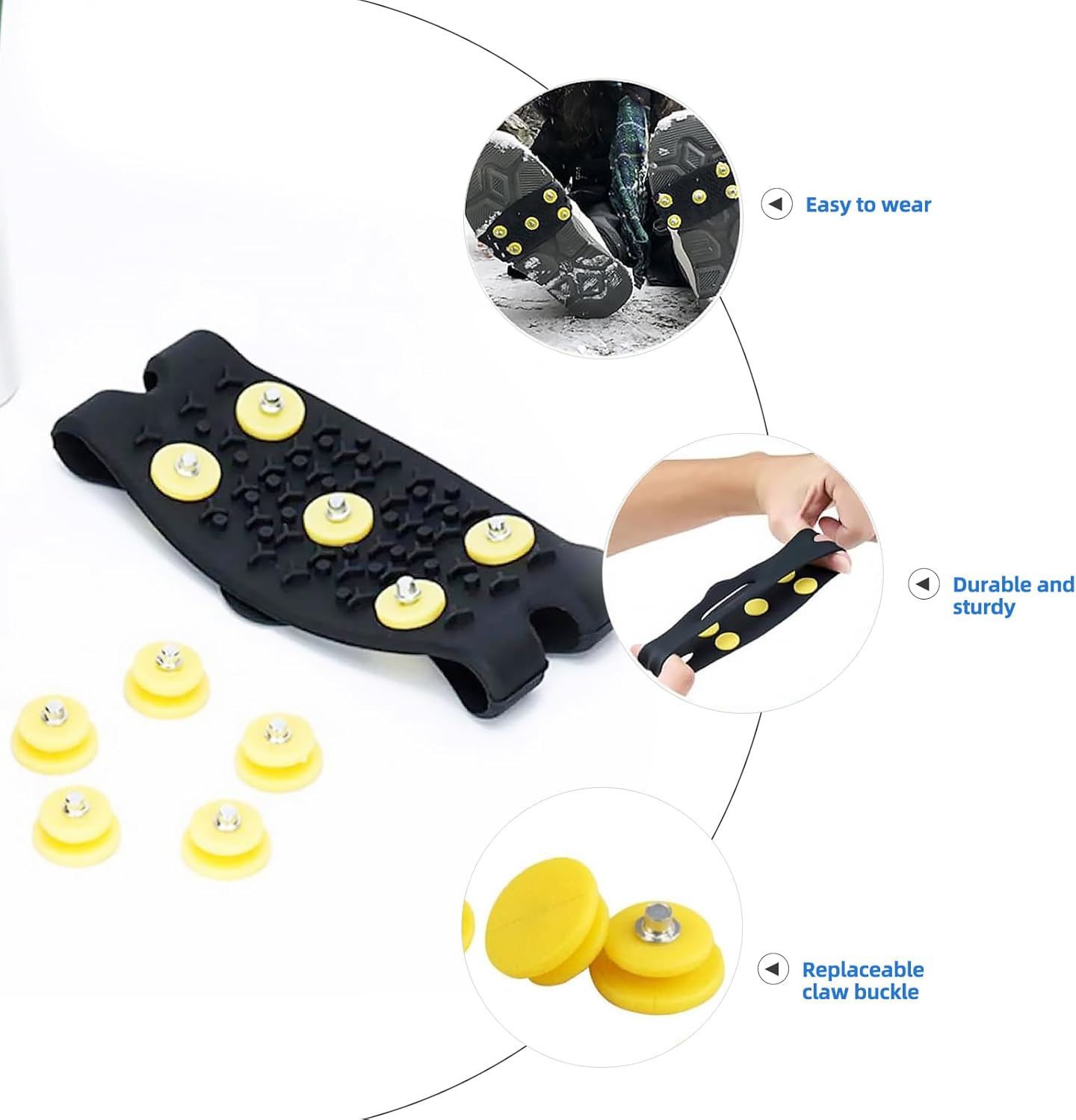 Anti-Slip Five-Claw Ice Grips for Shoes - Provides Grip for Walking Hiking Snow and Ice Adventures - Image 4